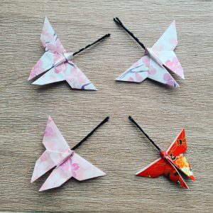 Barrettes origamis papillons